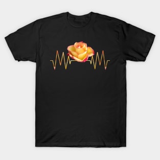 Rose, heartbeat, roses, flower, heart, frequency T-Shirt